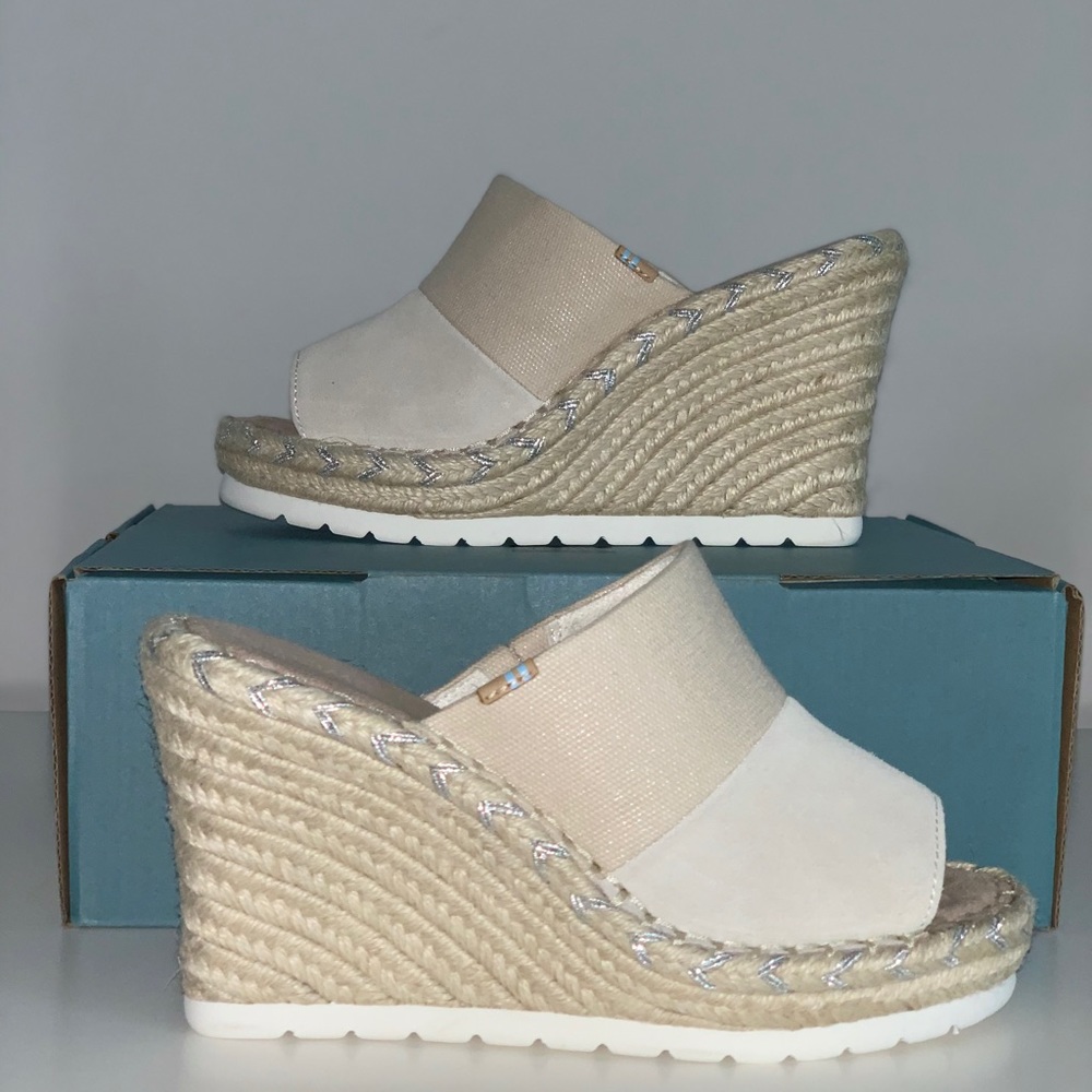 Toms Wedge Sandals Nude